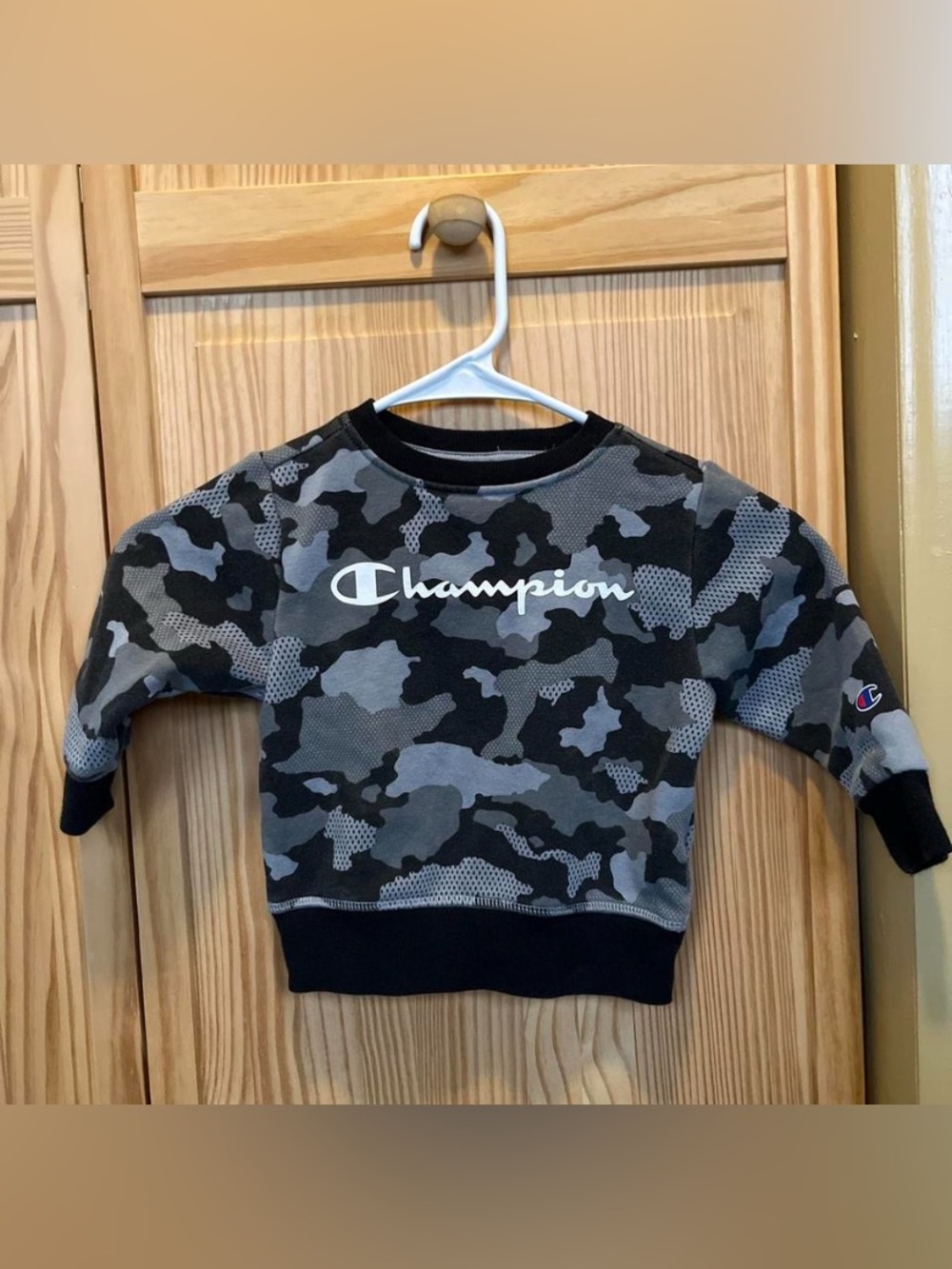 Champion Kids Camo Crewneck Sweatshirt - Black & Gray